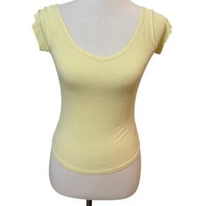 3 Pack Wild Fable Ribbed Crop Tops Yellow Scoop Neck XS NWT Bundle